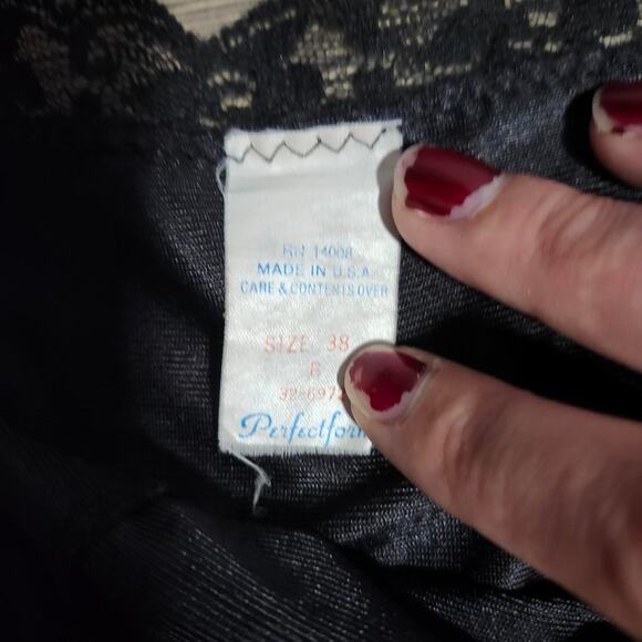 Vintage Black Lace Lingerie Slip Tank Top - Picture 3 of 3